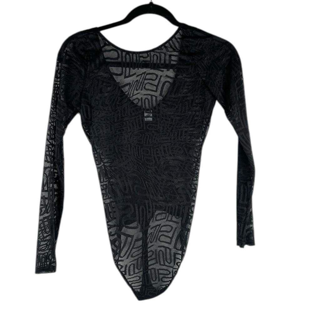 Parade Black Sheer Whimsigoth Goth Gorpcore Grunge Whimsical Thong Bodysuit XS